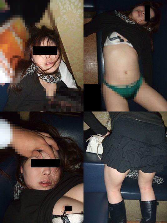 外出先で酒飲みすぎた素人娘ｗｗｗｗ醜態晒して爆睡中のエロ画像 97